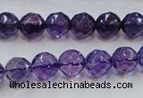 CSA17 15.5 inches 10mm faceted round synthetic amethyst beads