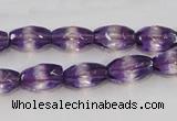 CSA25 15.5 inches 7*12mm faceted rice synthetic amethyst beads