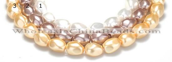 CSB04 16 inches 16*20mm nugget shell pearl beads Wholesale