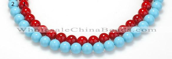 CSB07 16 inches 10mm round shell pearl beads Wholesale