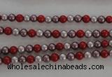 CSB1002 15.5 inches 4mm round mixed color shell pearl beads