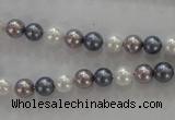 CSB1010 15.5 inches 6mm round mixed color shell pearl beads