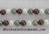 CSB1012 15.5 inches 6mm round mixed color shell pearl beads