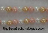 CSB1014 15.5 inches 6mm round mixed color shell pearl beads