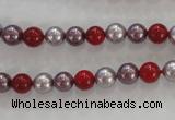 CSB1017 15.5 inches 6mm round mixed color shell pearl beads