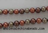 CSB1018 15.5 inches 6mm round mixed color shell pearl beads