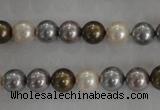 CSB1031 15.5 inches 8mm round mixed color shell pearl beads