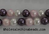 CSB1037 15.5 inches 8mm round mixed color shell pearl beads