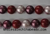 CSB1076 15.5 inches 10mm round mixed color shell pearl beads