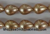 CSB109 15.5 inches 11*15mm teardrop shell pearl beads wholesale