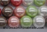 CSB1138 15.5 inches 14mm round mixed color shell pearl beads