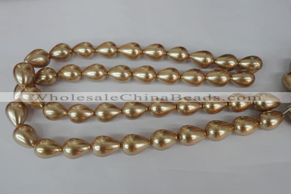 CSB114 15.5 inches 15*19mm teardrop shell pearl beads wholesale