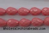 CSB1165 15.5 inches 10*14mm faceted teardrop shell pearl beads