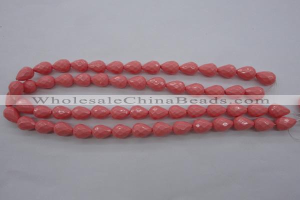 CSB1165 15.5 inches 10*14mm faceted teardrop shell pearl beads