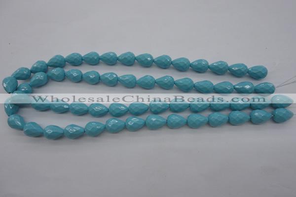 CSB1170 15.5 inches 10*14mm faceted teardrop shell pearl beads