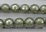 CSB1188 15.5 inches 12mm faceted round shell pearl beads