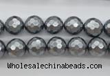 CSB1201 15.5 inches 10mm faceted round shell pearl beads