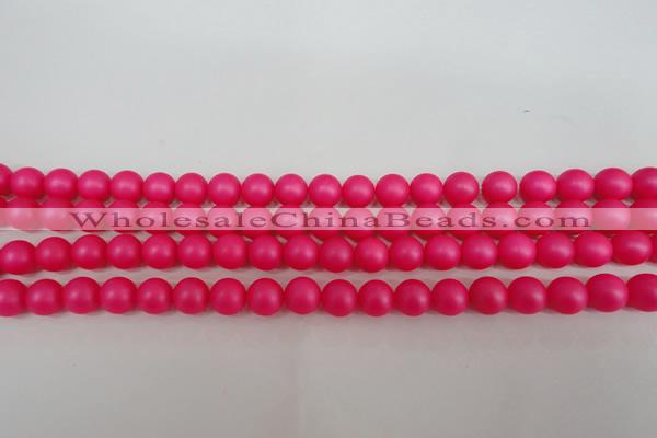 CSB1300 15.5 inches 4mm matte round shell pearl beads wholesale