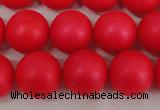 CSB1306 15.5 inches 6mm matte round shell pearl beads wholesale