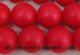 CSB1308 15.5 inches 10mm matte round shell pearl beads wholesale