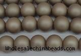 CSB1320 15.5 inches 4mm matte round shell pearl beads wholesale