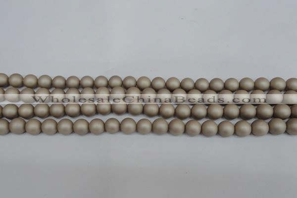 CSB1320 15.5 inches 4mm matte round shell pearl beads wholesale