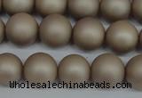 CSB1321 15.5 inches 6mm matte round shell pearl beads wholesale