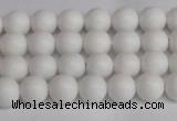 CSB1350 15.5 inches 4mm matte round shell pearl beads wholesale