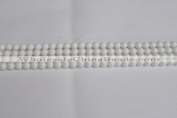 CSB1350 15.5 inches 4mm matte round shell pearl beads wholesale