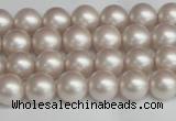 CSB1355 15.5 inches 4mm matte round shell pearl beads wholesale