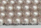 CSB1357 15.5 inches 8mm matte round shell pearl beads wholesale