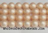 CSB1360 15.5 inches 4mm matte round shell pearl beads wholesale