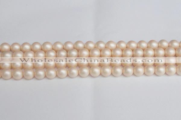 CSB1363 15.5 inches 10mm matte round shell pearl beads wholesale