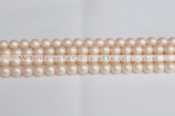 CSB1364 15.5 inches 12mm matte round shell pearl beads wholesale