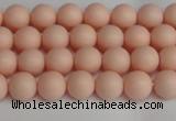 CSB1365 15.5 inches 4mm matte round shell pearl beads wholesale