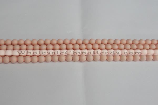 CSB1365 15.5 inches 4mm matte round shell pearl beads wholesale