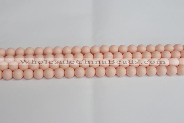 CSB1367 15.5 inches 8mm matte round shell pearl beads wholesale