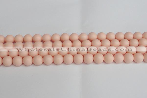 CSB1369 15.5 inches 12mm matte round shell pearl beads wholesale