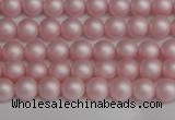 CSB1370 15.5 inches 4mm matte round shell pearl beads wholesale