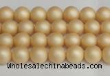 CSB1375 15.5 inches 4mm matte round shell pearl beads wholesale