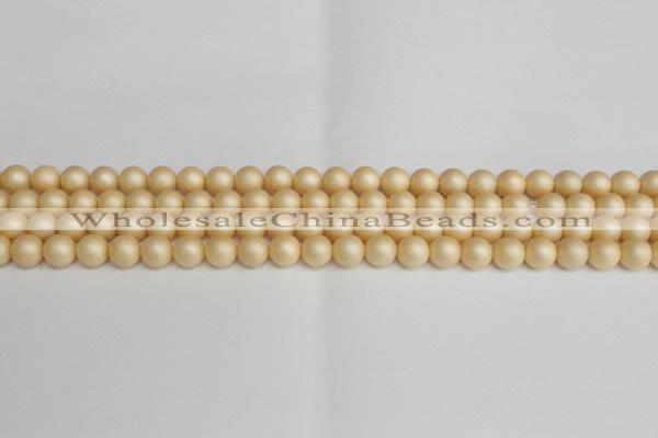 CSB1376 15.5 inches 6mm matte round shell pearl beads wholesale