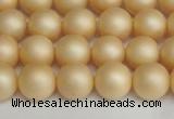 CSB1378 15.5 inches 10mm matte round shell pearl beads wholesale