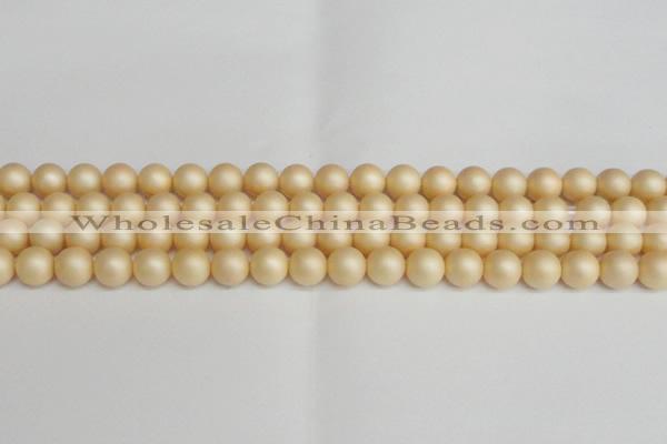 CSB1378 15.5 inches 10mm matte round shell pearl beads wholesale