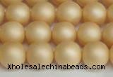 CSB1379 15.5 inches 12mm matte round shell pearl beads wholesale