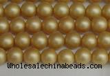 CSB1380 15.5 inches 4mm matte round shell pearl beads wholesale