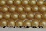 CSB1381 15.5 inches 6mm matte round shell pearl beads wholesale