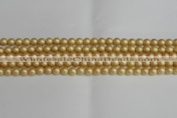 CSB1381 15.5 inches 6mm matte round shell pearl beads wholesale