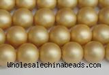 CSB1382 15.5 inches 8mm matte round shell pearl beads wholesale