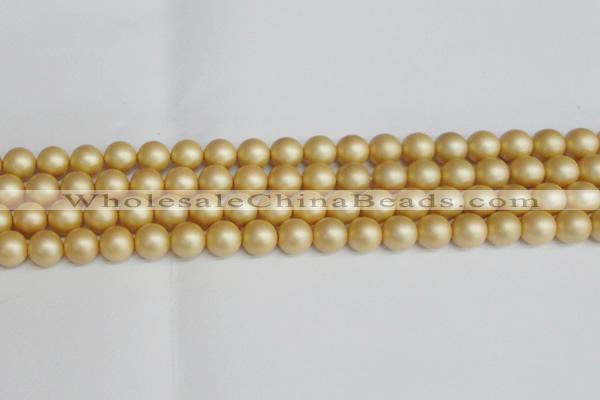 CSB1383 15.5 inches 10mm matte round shell pearl beads wholesale