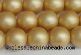 CSB1384 15.5 inches 12mm matte round shell pearl beads wholesale